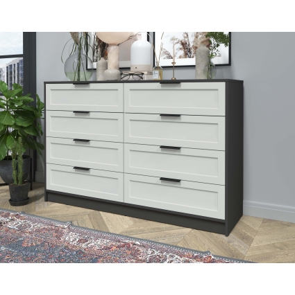 Kомод Тренд КТ-К157 (Антрацит ЛДСП/ Грэй ЛМДФ) Ш1565 В1020 Г451